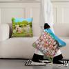 Cute Cartoon S-Sylvanian family cushion cover Living Room Headboard Office Cushion Bedroom Cushion Sofa Nap Time Pillow Case