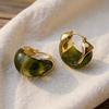 Retro Coffee Resin Ear Cuff: Autumn/Winter Hong Kong Style Elegant Earrings