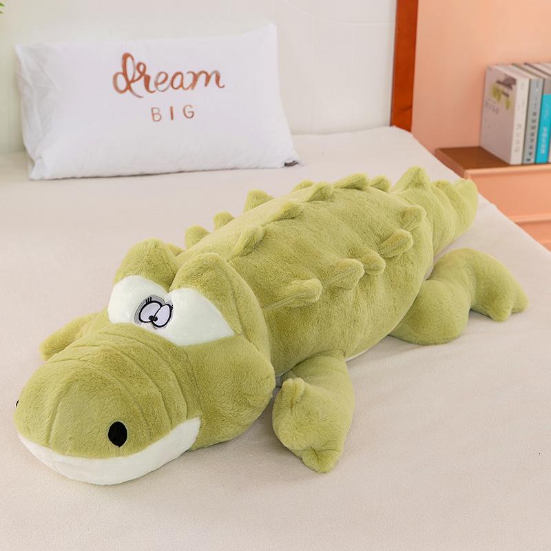 

Подушка для сна Крокодил Большая плюшевая игрушка для девочек Успокаивающая ноги для кровати Подарок на день рождения для детей 100cm【0.7kg】 зелёный