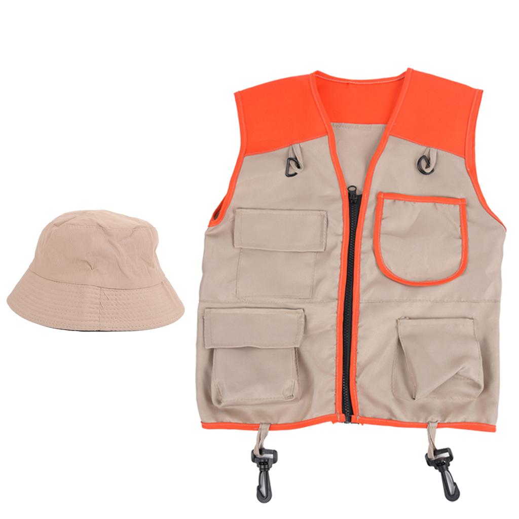 Kit Esploratore per Bambini Costume Avventure da Esploratore per Bambini Include Gilet e Cappello Travestimento Regalo per Bambini per Avventure all'Aperto Set