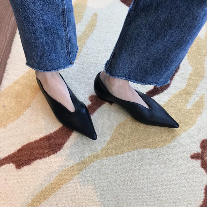 Fashion Summer new solid color pointed retro casual shallow mouth single shoe casual fashion simple versatile women's flat shoes