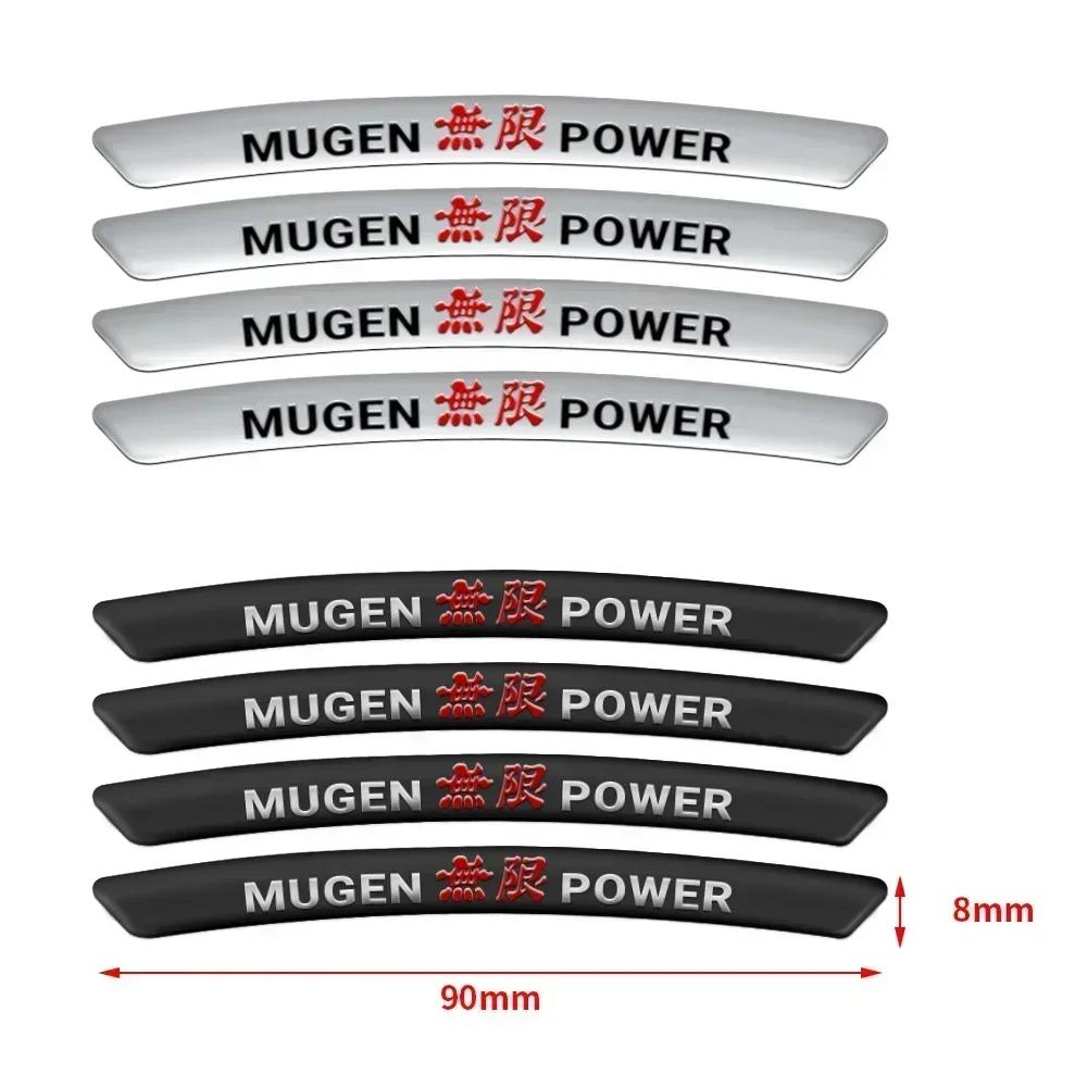 4pcs Aluminum Mugen Logo Car Wheel Rim Hub Sticker Car Decoration For coi2 Civic Accord Jazz CRV HRV Fit 2coi
