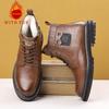 Fashion Autumn and Winter Warm Boots Comfortable Outdoor Style Classic Daily Office and Business Black Brown Leather Shoes Versatile