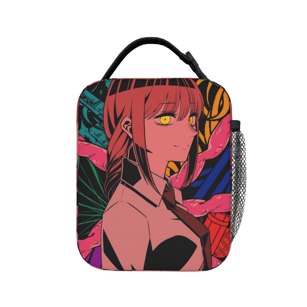 C-Chainsaws Man Anime Insulated Lunch Bag High Capacity Cute Pochita Meal Container Thermal Bag Tote Lunch Box Food Handbags