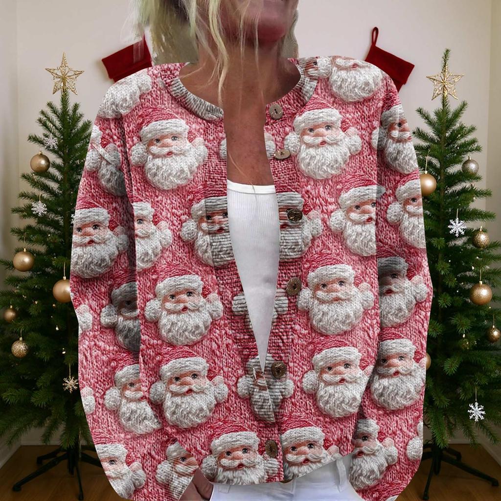 Women'S Christmas Sweater Cute Fun Christmas Sweater Fall And Winter Long Sleeve Knitted Sweater