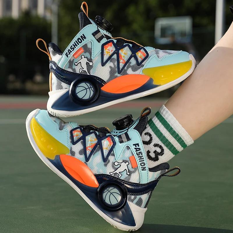 Children's Basketball Shoes High-top Non-slip Field Training Sports Shoes Breathable Outdoor Sports Kids Sneakers
