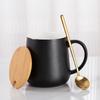 Simple Mug with Lid Spoon Ceramic Cup Hotel Room Water Cup Opening Gift Box Coffee Cup