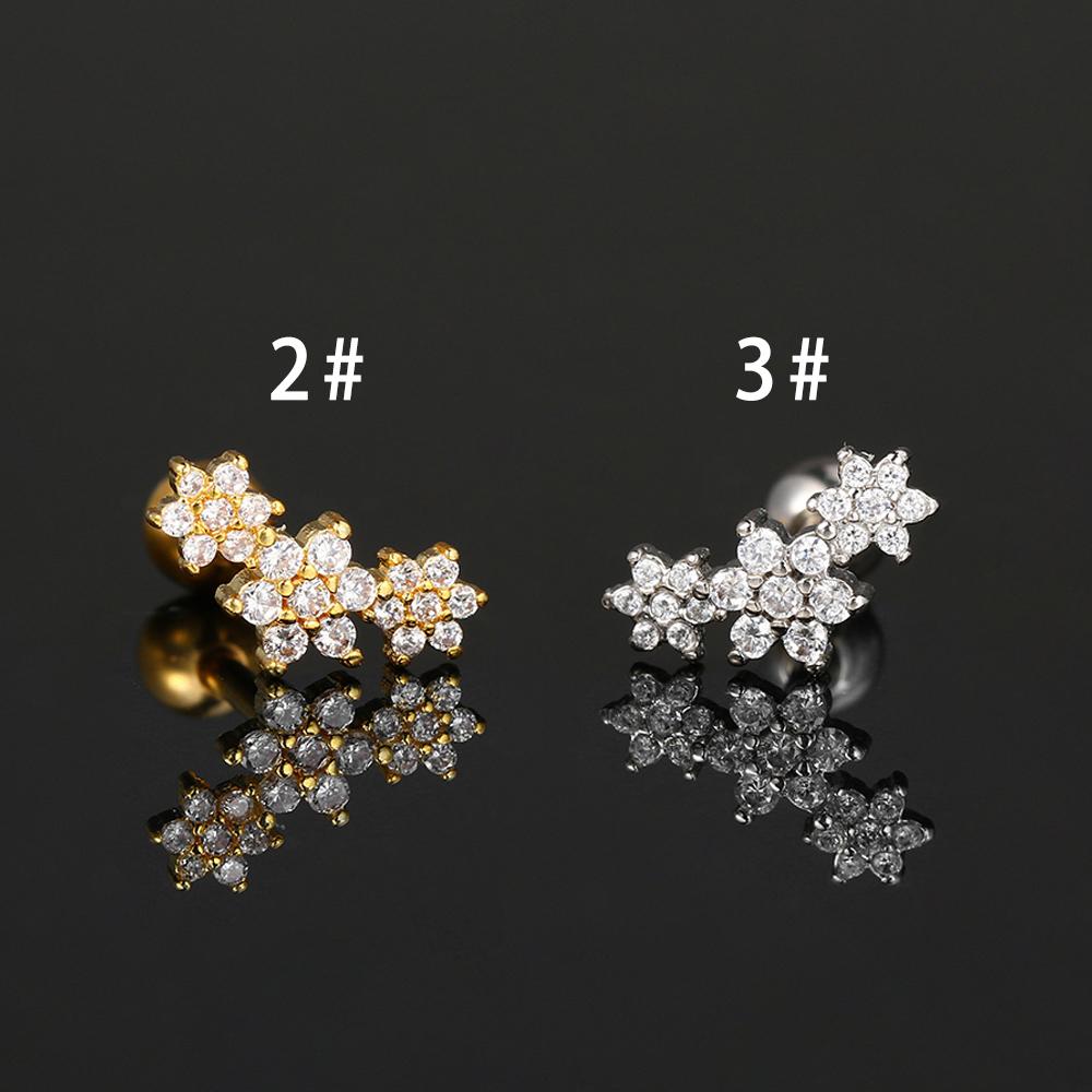 1ks Piercing do chrupavky Náušnice pro ženy Mini Zirkonový Květ Móda Piercing Helix Tragus Ušní Doplňky Šperky na tělo Dárek