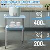 Stainless Steel Prep Table, 24 x 24 x 36 Inch, 600lbs Load Capacity Heavy Duty Metal Worktable with Adjustable Undershelf & Universal Wheels,