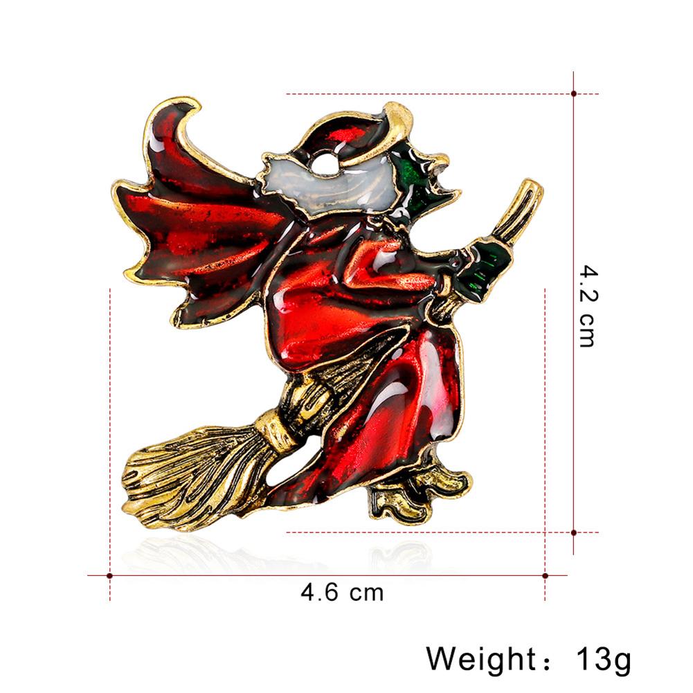 Fashion Funny Halloween Mop Witch Brooches High-end Breastpin for Women