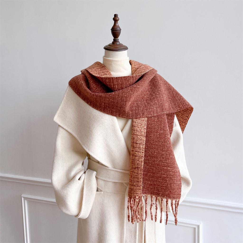 Luxury Brand Cashmere Women Plaid Scarf Winter Warm Shawl and Wrap Bandana Pashmina Female Foulard Square Thick Blanket Poncho