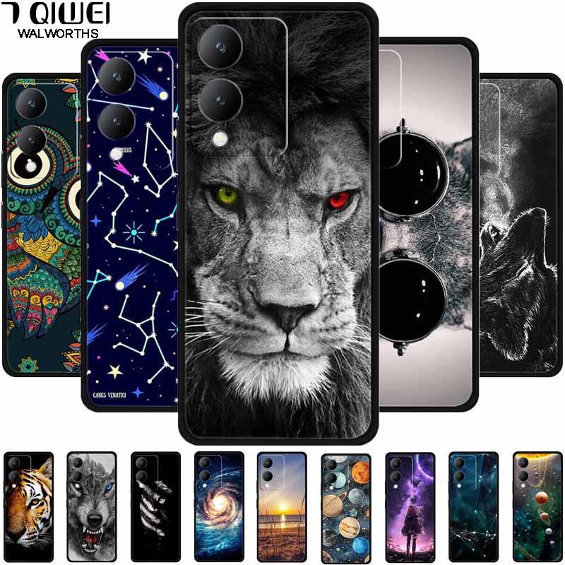 Fundas For Vivo Y17s 4G Case Silicone Wolf Lion Soft TPU Phone Covers for Vivo Y17s 2023 Y 17s Bumper Coque for VivoY17s Black