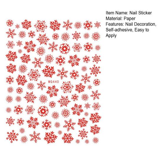1/2Pcs Colorful Snowflake Nail Art Sticker Self-adhesive DIY Home Salon Winter Christmas Snowflake Women Fake Nail Decoration Decal