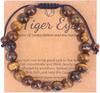 Hot Selling Natural Stone with Cardboard Beaded Elastic String Bracelet Crystal Agate Tiger Eye Stone Wholesale Bracelet Jewelry