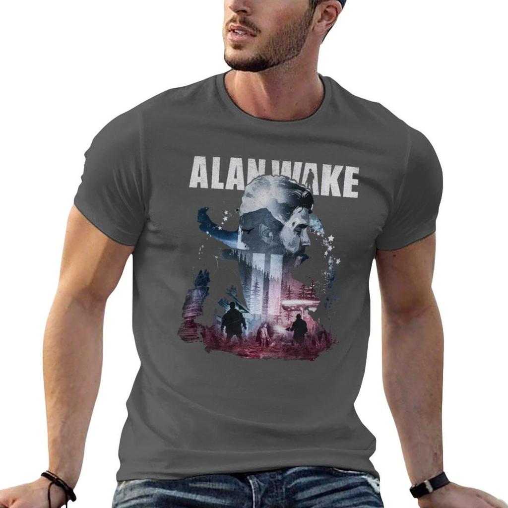 Alan Wake Horror Game T-Shirt Herren T-Shirt Luxus T-Shirt personalisierte Anime T-Shirts für Herren T-Shirt