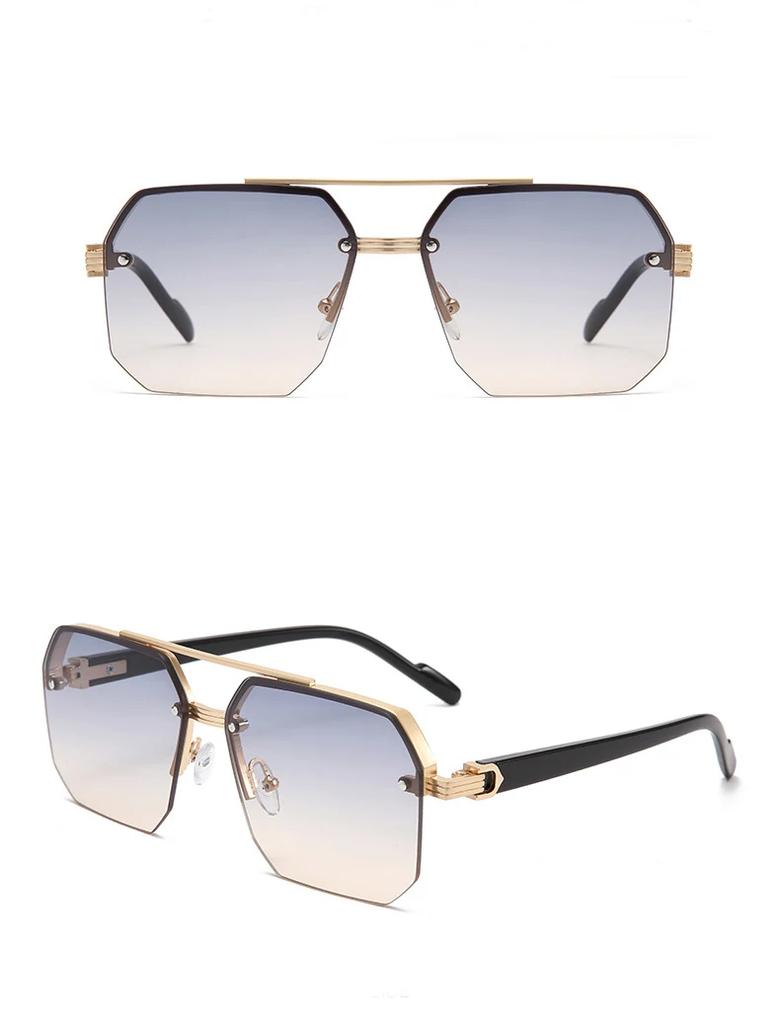 1Pc Metal Square Frame Fashion Decorative Sunglasses Street Shot