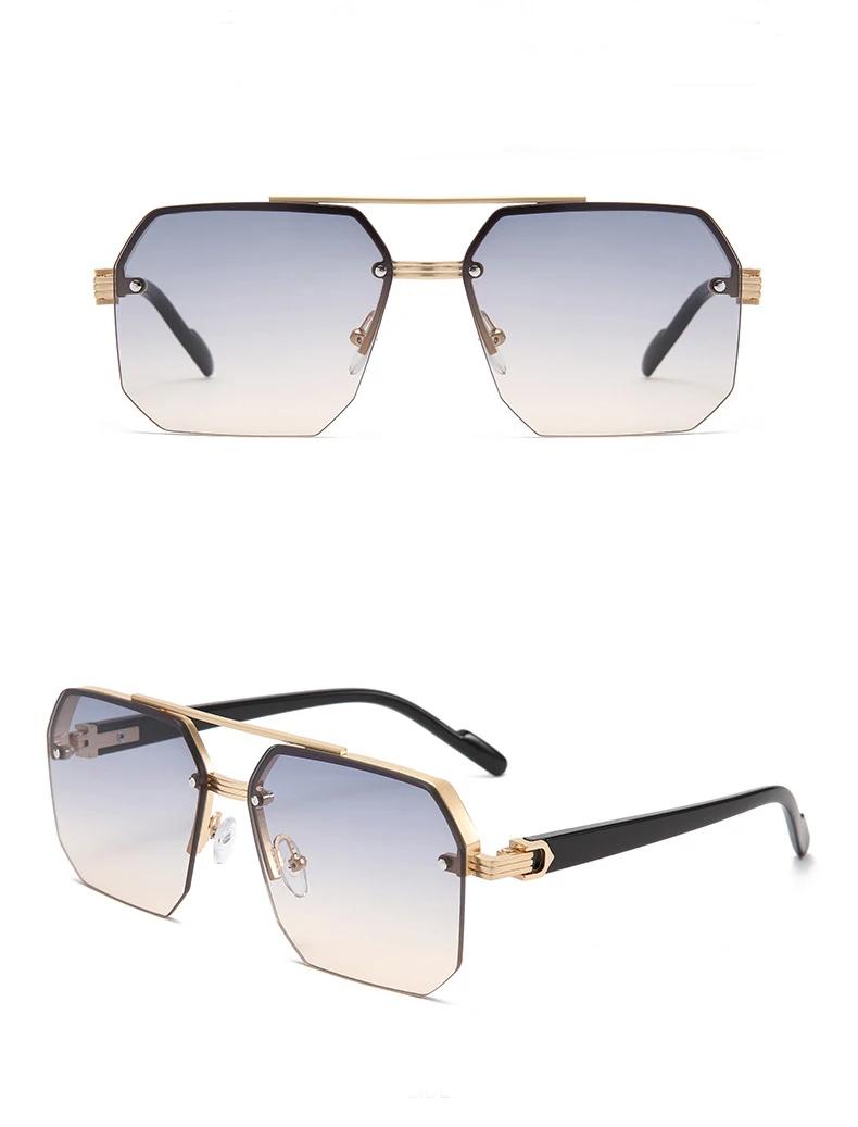 1/2 шт. Металлическая квадратная оправа Модные декоративные солнцезащитные очки Уличная съемка