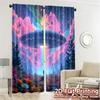 2pcs   2D FLAT PRINTING Curtains (Without Rod) Cosmic Encounter Modern Curtain Fabric Machine Washable Fabric Curtains Home Decor