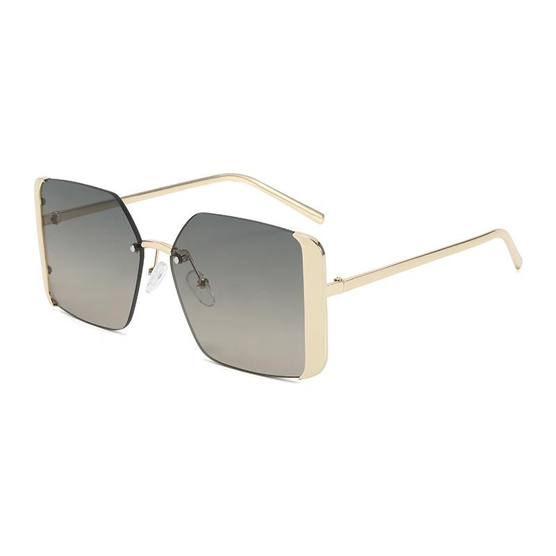 Vintage Round Face Metal Frame Square Uv400 Sunglasses For Outdoor Fans