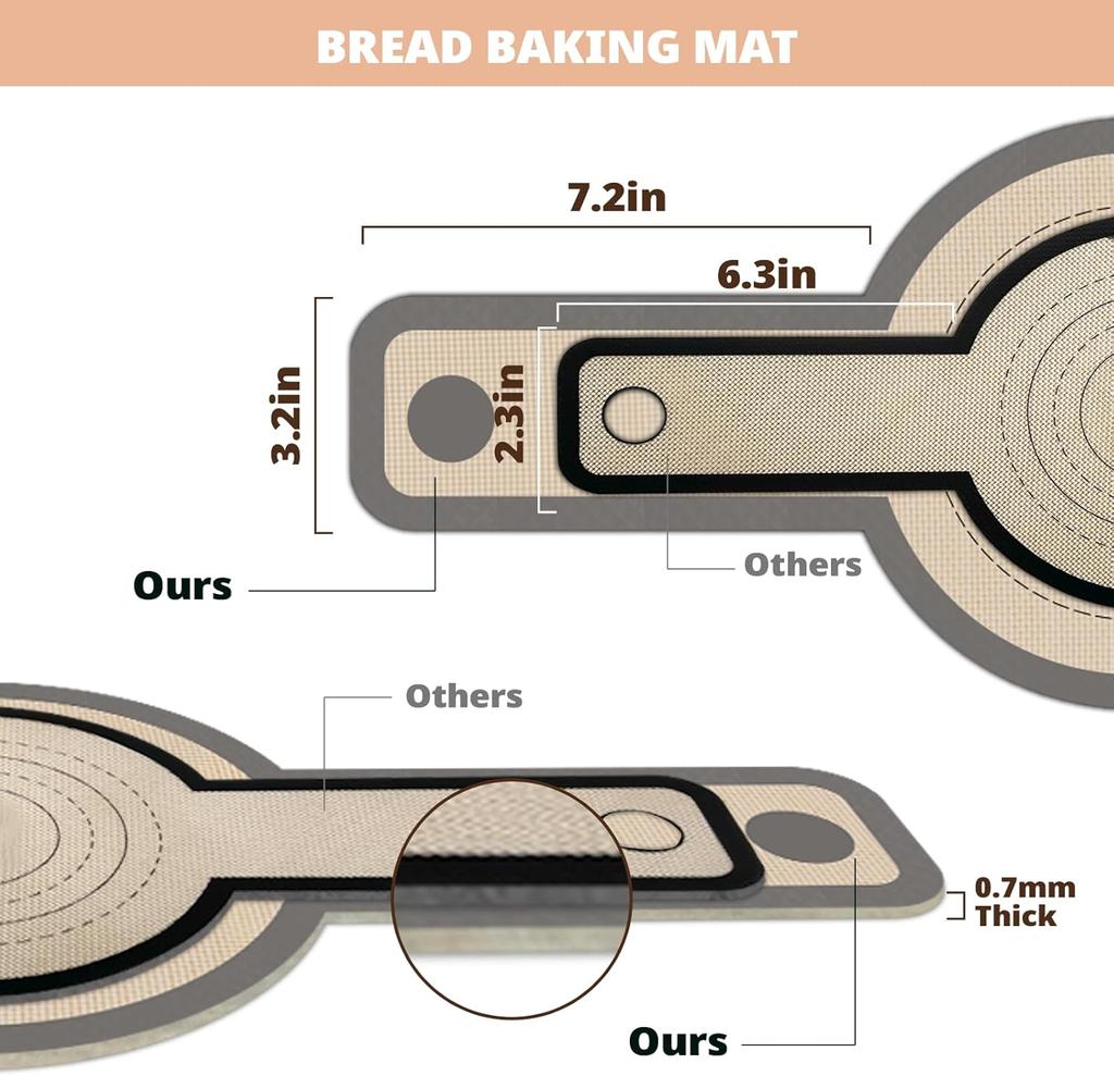 Silicone Bread Sling for Dutch Oven 2 PCS Non-Stick Reusable Bread Baking Mat with Long Handles Easy to Transfer Sourdough Bread