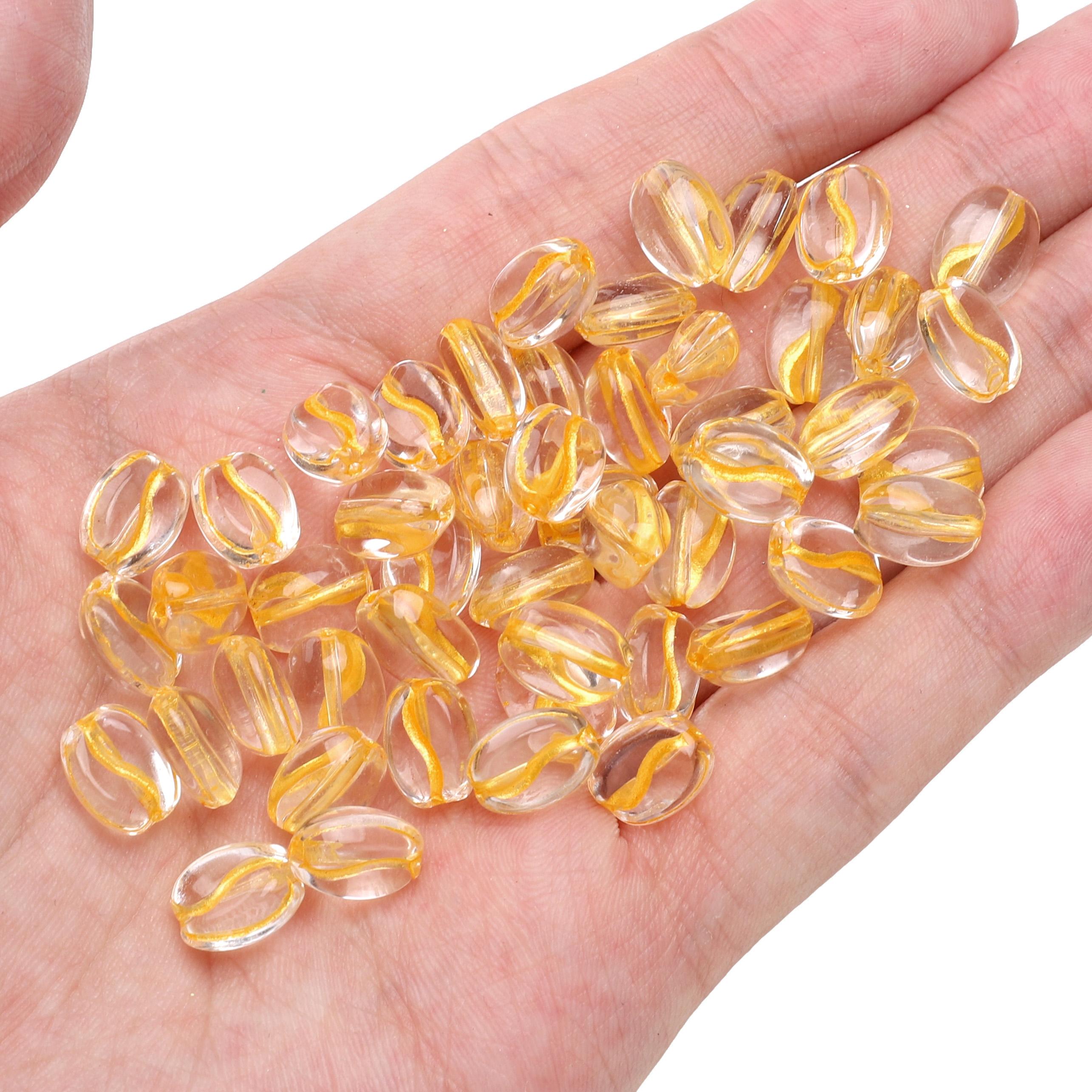 

20 шт. Хрустальные стеклянные бусины в форме кофейных зерен, Свободные бусины-разделители для изготовления ювелирных изделий своими руками 10x8mm 20pcs