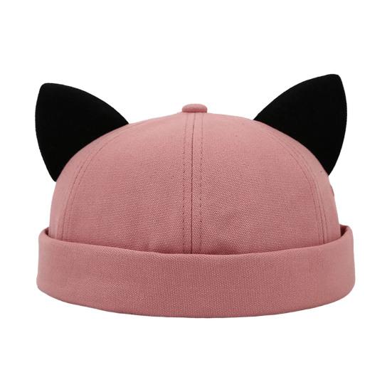 Adjustable Streetwear Cap Brimless Cat Ear Hat, Cute Docker Cap, Skullcap, Stylish Size Street Hat Sailor for Women Men Casual Wear Durable