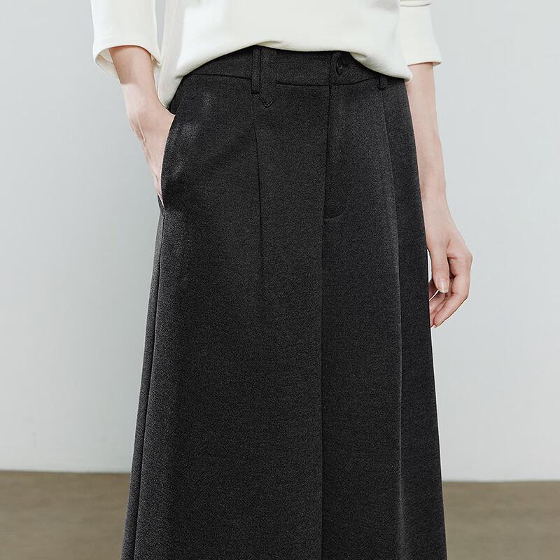 Chuyu Women's Retro Wool Blend Wide-Leg Cropped Pants