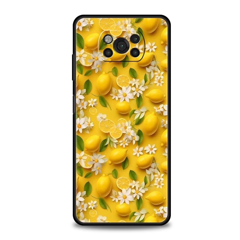 Summer Fresh Fruit Lemon Print Phone Case for Xiaomi Poco F7 F6 F5 F4 F3 X6 X5 X4 X3 NFC F7 Ultra M4 C51 C55 GT Soft TPU Cover
