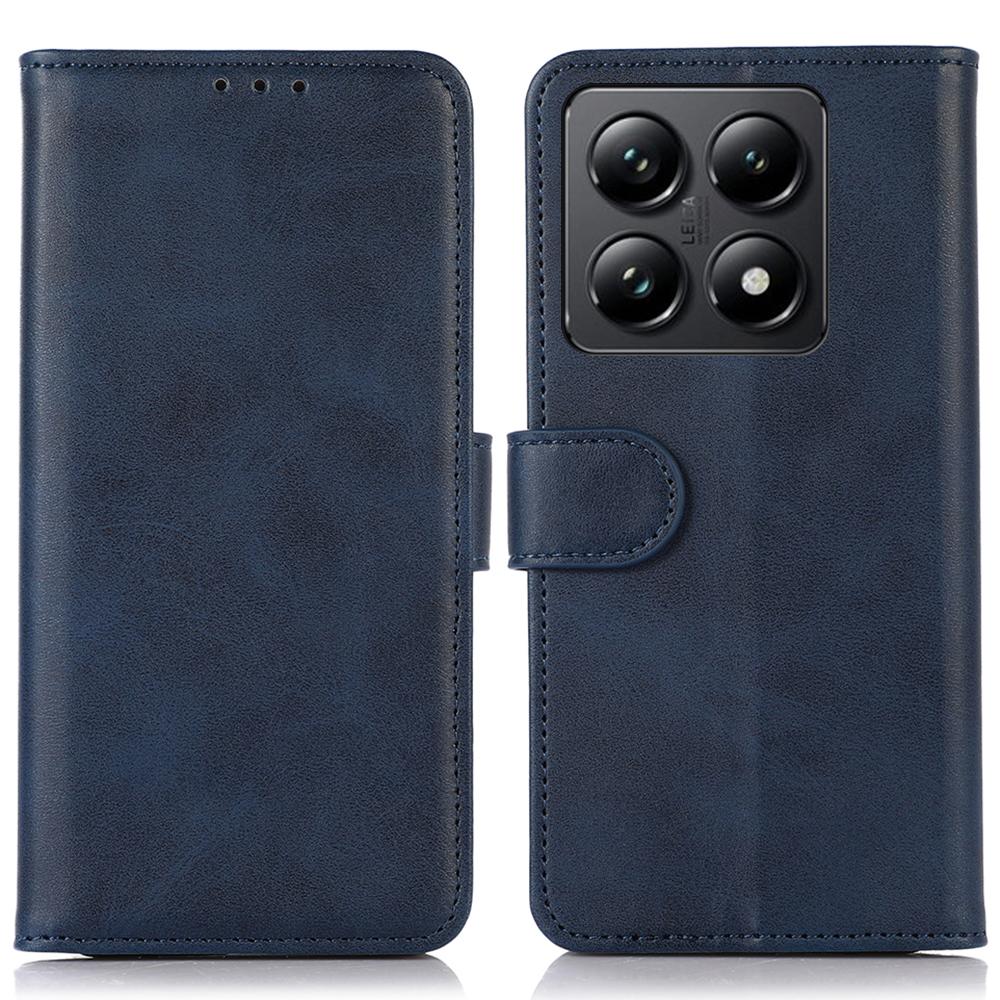 For Xiaomi 14T Case Cowhide Texture Leather Wallet Phone Cover with Stand