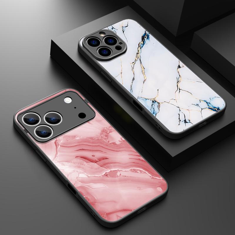 Sandstone Marble Case For iPhone 17 Pro Max Case iPhone 16 15 14 13 Pro Max 17E Magnetic For Magsafe Thin Ring Hybrid TPU+PC Matte Cover