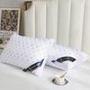 Premium Hotel-Style Memory Foam Pillow With 3D Star Embroidery Single Bed High Resilience Feather-Like Fill White Gray