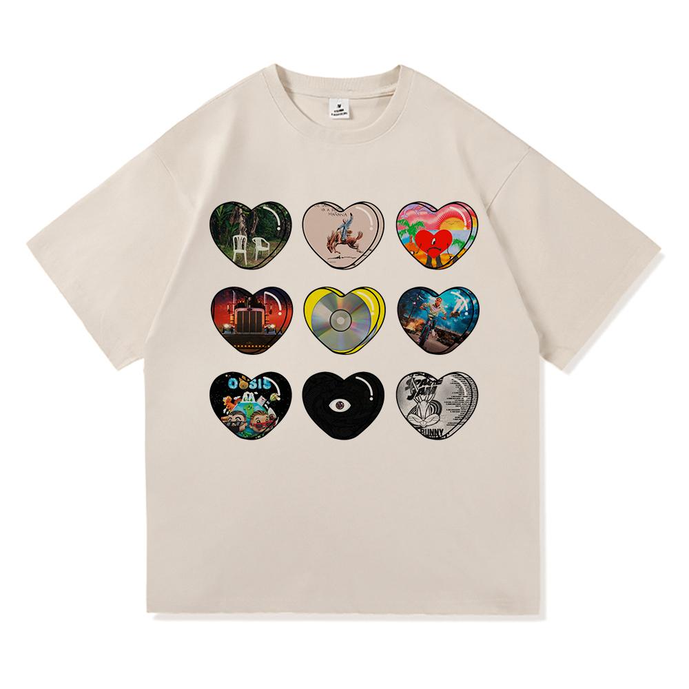 Love 2025 Summer Pure Cotton Men S and Women S 2D Style Graffiti Picture Print Trendy T-shirt Tops with Multiple Styles