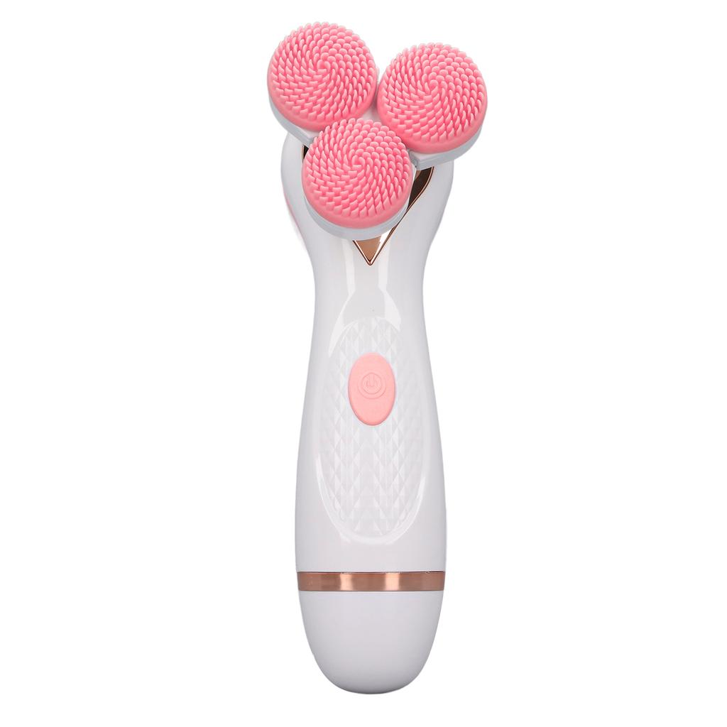 Electric Facial Cleansing Brush 3 Head Massage Facial Exfoliating Silicone Rechargeable Face