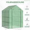 Foil Greenhouse Walk-In Greenhouse with 8 Shelf Levels Tomato Greenhouse Hothouse Cold Frame with Door Green Steel PE Plastic 143 X 138 X 190 Cm