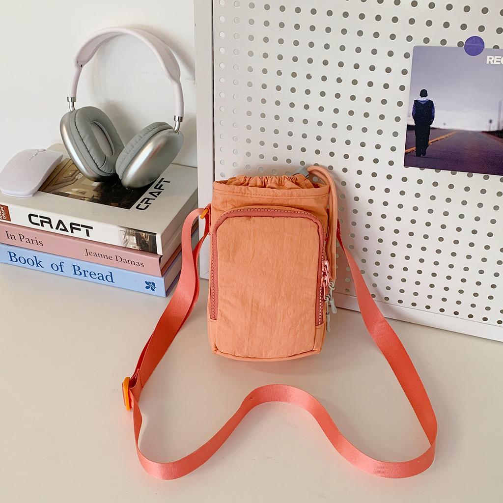 New women's mobile phone bag male student kettle bag bucket bag multi-layer shoulder messenger bag going out water cup satchel