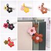Car Keyring Five Petal Flower Keychain PU Leather Bag Pendant Trendy Sunflower Bag Pendant  Men