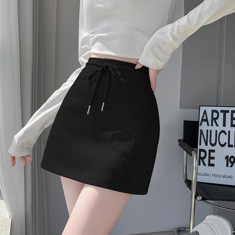 Women's Gray High-Waisted A-Line Sports Skirt and Shorts Combo for Spring/Summer 2025
