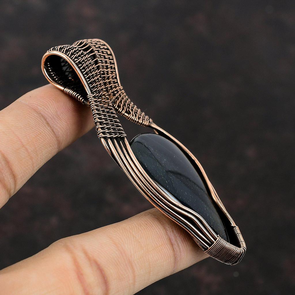 Nellite Pendant Copper Wire Wrapped Pendant Gemstone Pendant Nellite Copper Jewelry Handmade Designer Pendant Gift For Him Wire Wrap Jewelry