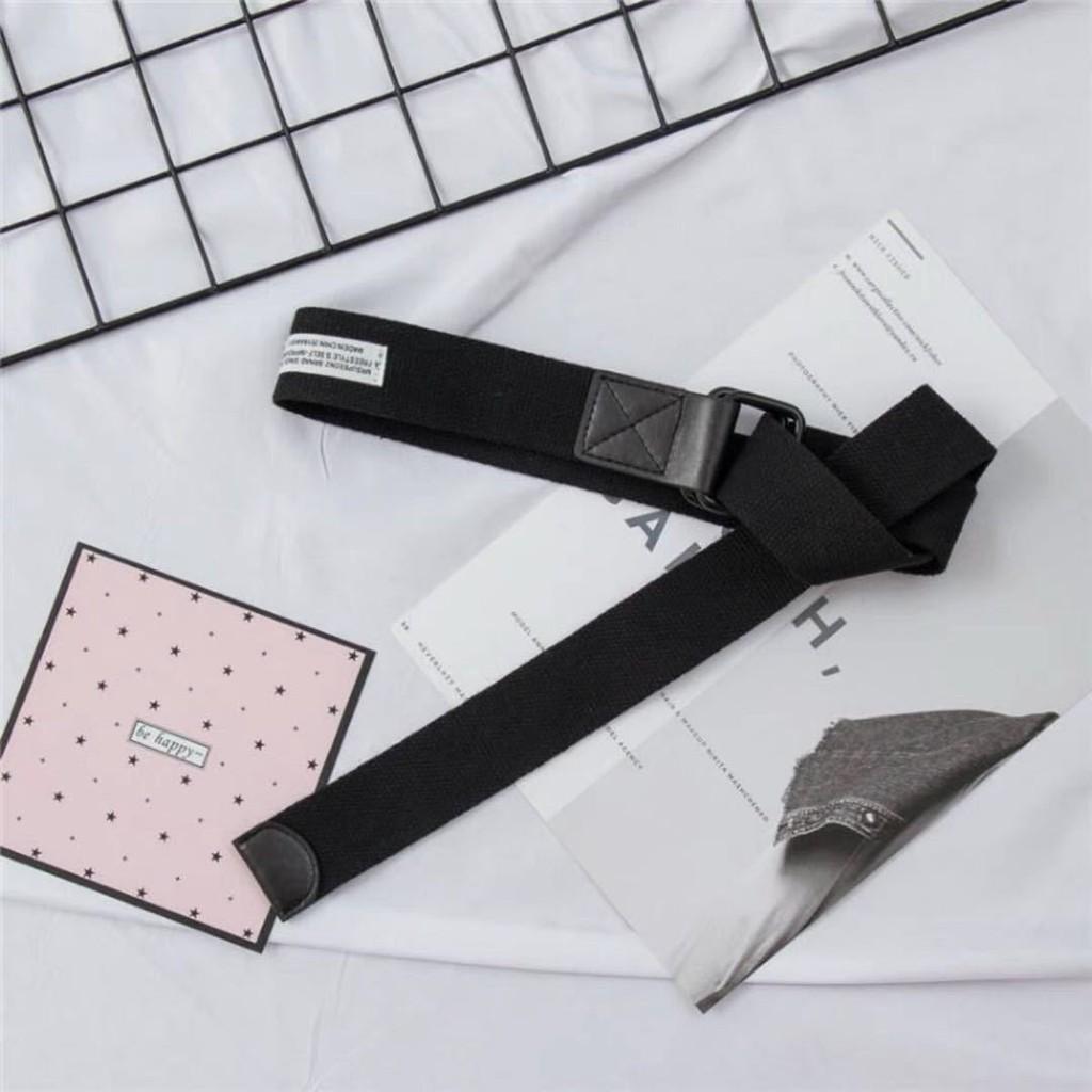 Numbers Letters Text Canvas Double Loop Buckle Waistband Male Universal Female