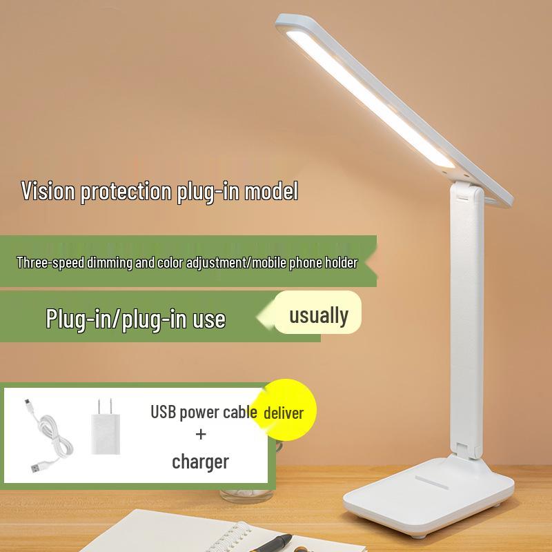 USB LED Folding Desk Lamp - Eye Protection Reading Light for Students, Bedside, Dormitory, and Bedroom Atmosphere Night Light.
