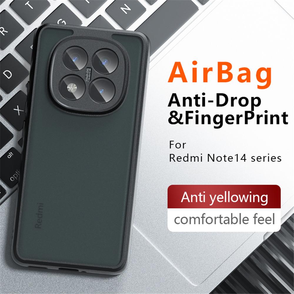 Luxury Armor Matte Phone Case For Xiaomi Redmi Note 14 13 Pro Plus 4G 5G Transparent Acrylic Shockproof Cover on Redmi 14C 13