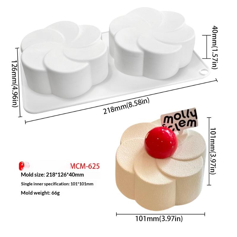 

Fan-shaped Flower Silicone Molds Pudding Chocolate Mousse Mould Pastry Baking Pan Cake Decorating Tools Kitchen Bakeware білий