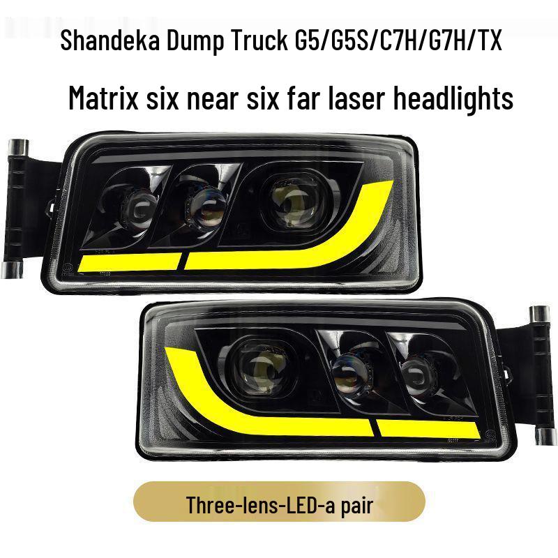 LED Headlight Assembly with Modified Lens for Shacman Dump Truck G5/C7H/G7H