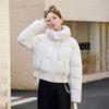 Womens Short Cotton Puffer Jacket With Faux Fur Collar Loose Fit Winter Coat Daily Wear