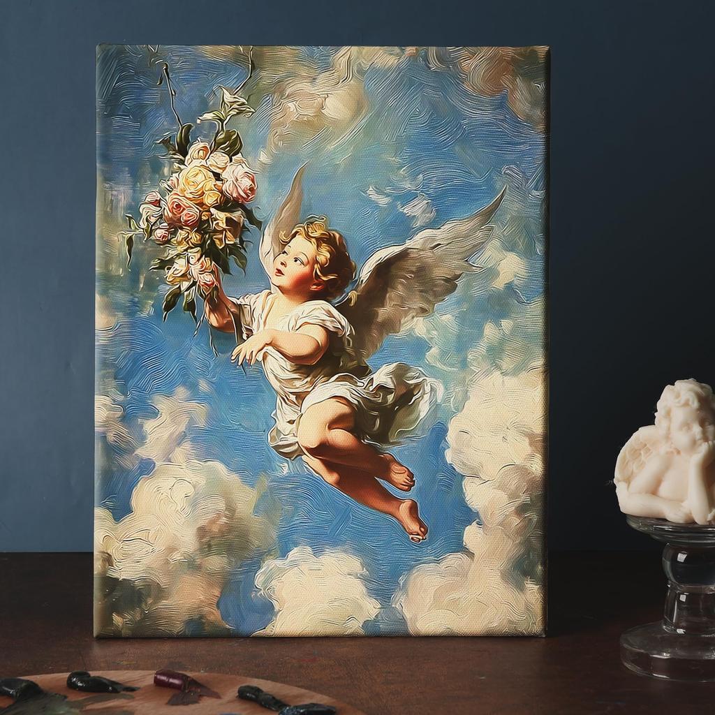 AUREUO Blend Stretched Canvas S2 X 6 Sheets Medium Suitable for and Acrylic Paintings Ideal for Modern and Pop Art Cotton-Synthetic (24.0cm 24.0cm), -