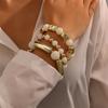 Elegant Pearl Shell Woman Bracelet Set With Geometric Design For Office Gift