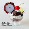 Kawaii Ice Cream Cup Badge Holder Anime Character Badge Display DIY Figurines for Desktop Decoration Fashion Gifts for Friends