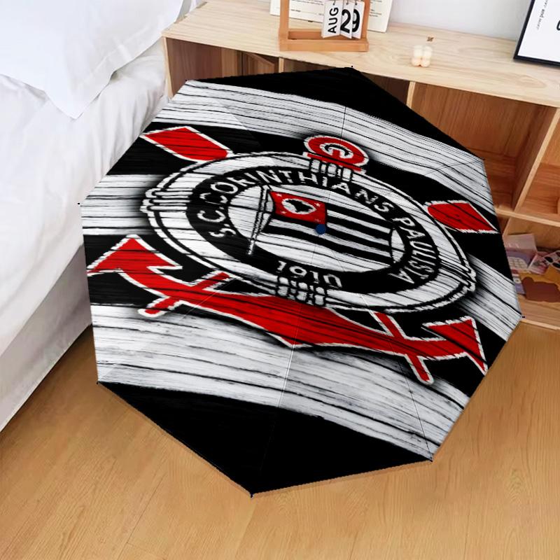 1PC Sport Club Football Crest Printed Umbrella Folding umbrella, automatic umbrella 8-Frame for Travel, camping Fan gifts Christmas Gifts