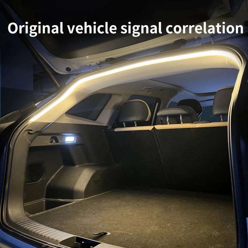 Car Trunk Led Light Strip Waterproof PVC Flexible Ambient Light Strip Automatic On/Off Hidden Installation Universal for Suv/Mpv