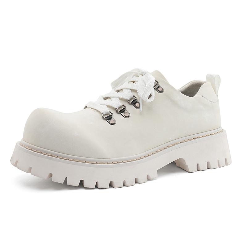 Fashion Derby men's thick soled shoes Classic comfortable casual style Fashion party and work 38-46 Trendy Youth Black white NEW